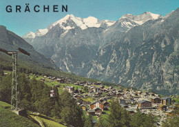 Grächen, Dorf Und Seilbahnmast. 10 X 15 - Grächen