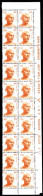 INDIA(1991) Gandhi. 1 Rupee Orange Brown. Fantastic Paperfold Running Through Right Margin Double Strip Of 10. Scott No - Errors, Freaks & Oddities (EFO)