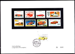 BELGIUM(1996) Ferrari. Philatelic Page Printed To Commemoriate The Ferarri. Consists Of Belgium Scott No 1621 Tied By Fe - Schwarz-weiß Kleinbögen [ZN & GC]