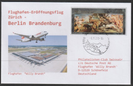 2020, Swissair, Erstflug, Vaduz - Berlin Brandenburg - Poste Aérienne