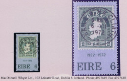Ireland 1972 50th Anniv Of 2d Map Stamp, 6p Used With Excellent Socked-on-the-nose Cds 6 XII 1972 - Usati