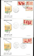 Tchad 1967 Y&T 146 à 148, PA 42 Et 43 Sur FDC. Mission Bailloud Dans L'Ennedi. Peintures Rupestres - Vor- Und Frühgeschichte