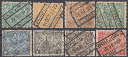 BELGIO - BELGIQUE - 1920 - Lotto Di 8 Valori Usati Per Pacchi; Yvert 79, 84, 86, 88, 90, 91, 94 E 95, - Used