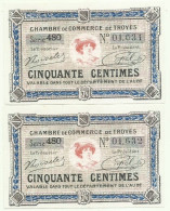 FRANCE - Chambre De Commerce De Troyes - 2 X 50 Centimes - Unc. - 01.01.1926 - Serie 480 - 7.ème Emission - Chambre De Commerce