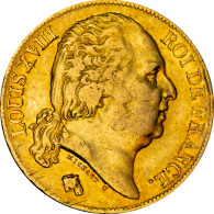 Restauration - 20 Francs Or Louis XVIII 1818 Nantes - 20 Francs (or)