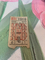 Hong Kong Bus 10 Cents Passengers Old Ticket In Classic Kowloon Motor Bus Ltd - Brieven En Documenten