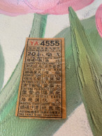 Hong Kong Bus 20 Cents Passengers Old Ticket In Classic Kowloon Motor Bus Ltd - Cartas & Documentos