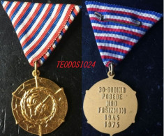 YUGOSLAVIA MEDAL FOR THE 30th ANNIVERSARY OF THE VICTORY OVER FASCISM - Autres & Non Classés