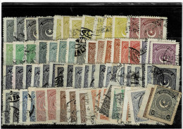 TURKIA ,"Stella E Mezzaluna" ,63 Pezzi+7 ,varieta Di Carta E Dentellatura ,qualita Ottima - Used Stamps