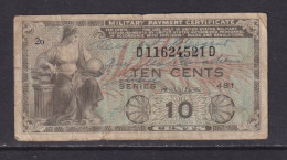 UNITED STATES - 1951 Military Payment Certificate 10 Cents Circulated Banknote - 1951-1954 - Serie 481