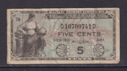 UNITED STATES - 1951 Military Payment Certificate 25 Cents Circulated Banknote - 1951-1954 - Series 481
