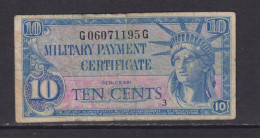 UNITED STATES - 1961-64 Military Payment Certificate 10 Cent Circulated Banknote - 1961-1964 - Series 591