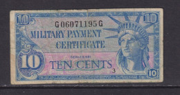 UNITED STATES - 1961-64 Military Payment Certificate 10 Cent Circulated Banknote - 1961-1964 - Reeksen 591