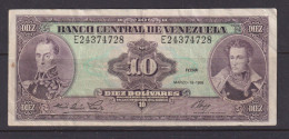 VENEZUELA - 1986 10 Bolivars Circulated Banknote As Scans - Venezuela