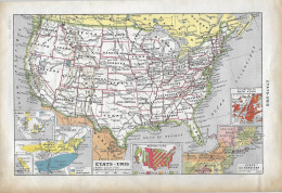 Etats-Unis - USA - Carte Ancienne - 48 états - - Geographical Maps