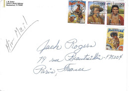 Etats-Unis - USA - Sur Enveloppe Yvert 2291 2292 2295 2296 - Buffalo Bill - Chief Joseph - Indien - Far-West - 1995 - Covers & Documents