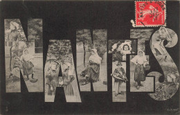 FOLKLORE - Costumes - Nantes - Jeunes Filles - Enfants - Vieil Homme - Carte Postale Ancienne - Costumes