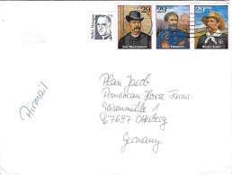 Etats-Unis - Sur Enveloppe Yvert 2298 2299 2300 - Bat Masterson - Frémont - Wyatt Earp - Far-West - Cad 1996 - - Briefe U. Dokumente