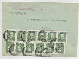 POLAND POLSKA 5ZT X12 SURCHARGE GROSZY LETTRE COVER POZNAN 1951 - Cartas & Documentos