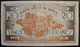 Maroc - 20 Francs - 1943 - PICK 39 - TTB - Marokko