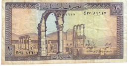 LEBANON P63i  10  POUNDS  1986  FINE - Liban