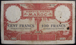 Maroc - 100 Francs - 1925 - PICK 14a.2 - B+ - Marocco