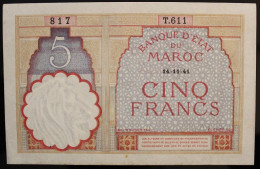 Maroc - 5 Francs - 1941 - PICK 23Ab.3 - SPL - Marruecos