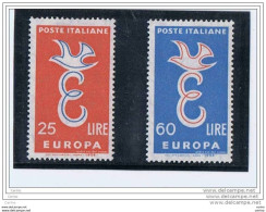 REPUBBLICA:  1958  EUROPA  -  S. CPL. 2  VAL. N. -  SASS. 838/39 - 1958