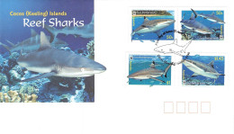 COCOS ISLANDS - FDC 2005 REEF SHARKS -WWF- / 4000 - Cocoseilanden