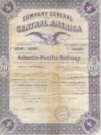 Action Actions Warrant - Titres Au Porteur - Compagnie Company Central America - Atlantic Pacific Railway - 4 § - - Bahnwesen & Tramways