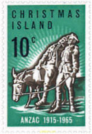 45966 MNH CHRISTMAS 1965 50 ANIVERSARIO DE LA LLEGADA DE LOS ANZAC - Christmas Island