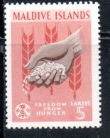 MALDIVES ISLANDS ISOLE MALDIVE BRITISH PROTECTORATED 1963 FAO FREEDOM FROM HUNGER 5L  MNH - Maldives (...-1965)