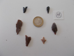 PREHISTOIRE.LOT DE POINTES DE FLECHES FINEMENT TAILLEES.SAHARA. - Fossils