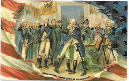 Etats-Unis - USA - Carte Postale - WASHINGTON Et Ses Officiers - Carte Gaufrée - Guerre D'Indépendance - - Autres & Non Classés