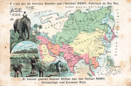 PUBLICITE - Amidon Remy - Asie - Eléphants - Fabriqué De Riz Pur - Carte Postale Ancienne - Reclame