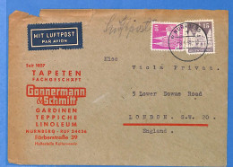 Allemagne Bizone - 1949 - Lettre Par Avion De Nurnberg Aux England - G27309 - Altri & Non Classificati