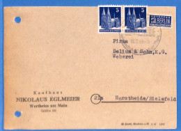 Allemagne Bizone - 1949 - Carte Postale De Wertheim Am Main - G27274 - Brieven En Documenten