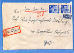 Allemagne Bizone - 1951 - Lettre Einschreiben De Ediger - G27267 - Sonstige & Ohne Zuordnung