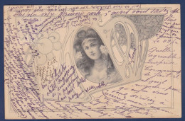 CPA 1 Euro Art Nouveau Femme Woman Illustrateur Circulé Prix De Départ 1 Euro - 1900-1949