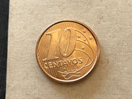 Münze Münze Umlaufmünze Brasilien 10 Centavos 2008 - Brasil