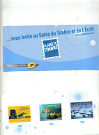 Vignette Salon Du Timbre  Etc + Carte Voeux - Briefmarkenmessen