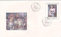 PICASSO'S PAINTING COVERS  FDC  CIRCULATED 1981 Tchécoslovaquie - Storia Postale