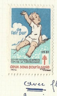 Timbre   France- - Croix Rouge  -  Erinnophilie  - ComIte National De Defense  La Tuberculose - 1931- De L'air Pur - Antituberculeux