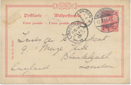 GB / GERMANY VILLAGE POSTMARKS CDS Thimble 19mm "LONDON-S.E." + 23mm "LONDON.S.E / I" On 10 (Pf) German Postal Stationer - Briefe U. Dokumente