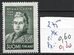 FINLANDE 275 ** Côte 0.60 € - Unused Stamps