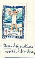 Timbre   France- - Croix Rouge  -  Erinnophilie  - ComIte National De Defense  La Tuberculose - 1929 - De La Lumiere - Antituberculeux