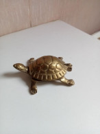 Statuette Tortue En Laiton 10 Cm X 9 Cm - Jugendstil / Art Déco