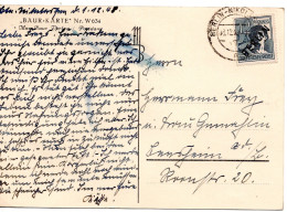 61674 - Berlin - 1948 - 12Pfg Schwarzaufdruck EF A AnsKte BERLIN -> Bensheim - Storia Postale