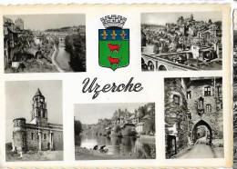 Delcampe - UZERCHE (19) Multivues Avec Blason, Ed. Théojac, Cpsm  GF - Uzerche