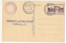 FRANCE - CPSM  Affr 18F Versailles Entrée - Obl Congrès Du Parlement Versailles 17/12/1953 - Le Château ... - Matasellos Provisorios